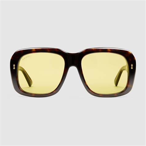 gucci yellow frame sunglasses